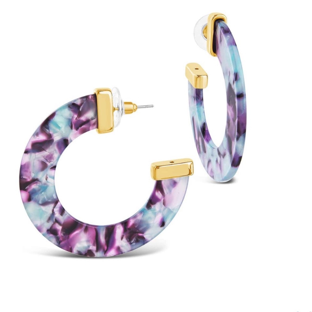 Sterling Forever Resin Hoop Earrings